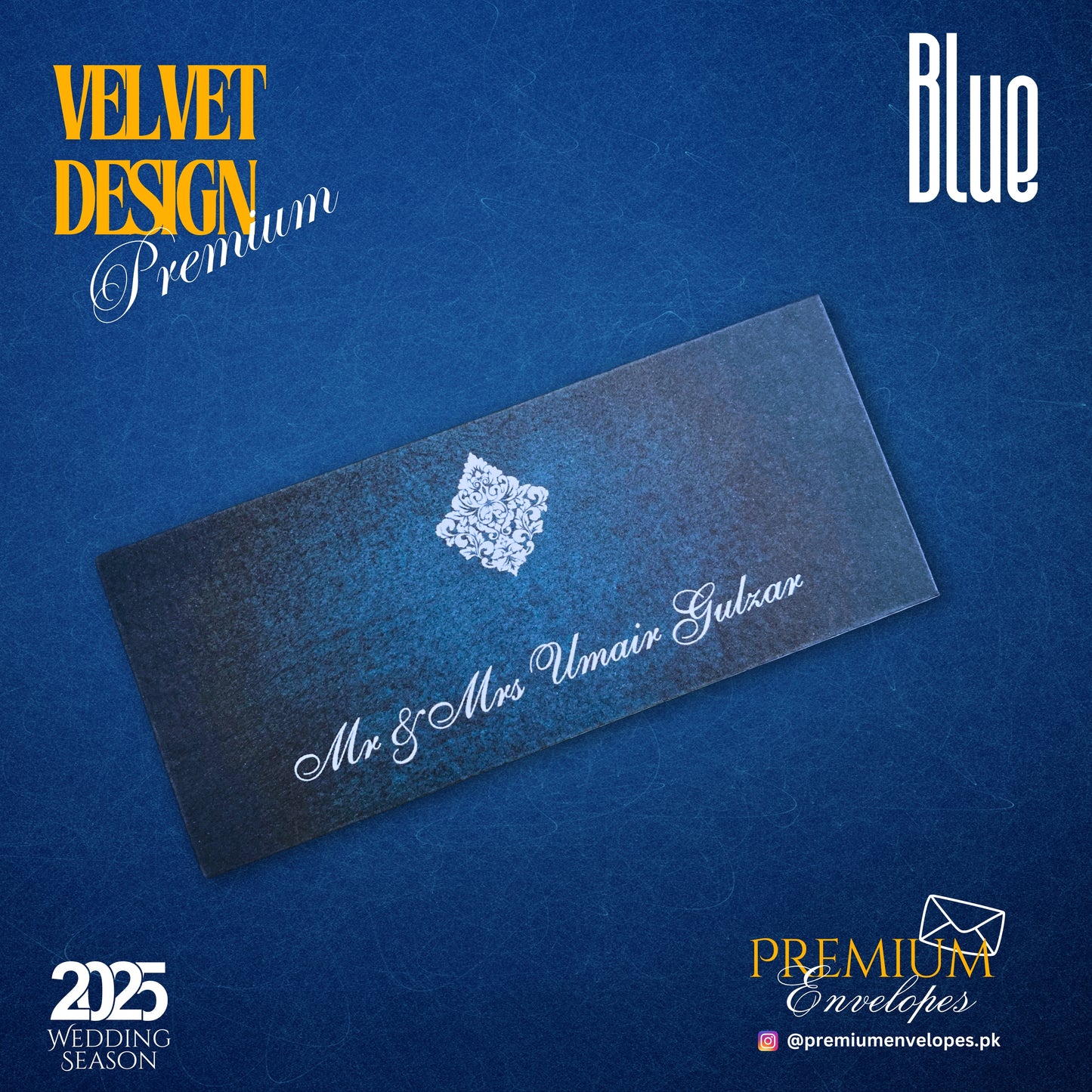 Blue Velvet Background Cash Envelopes High Quality