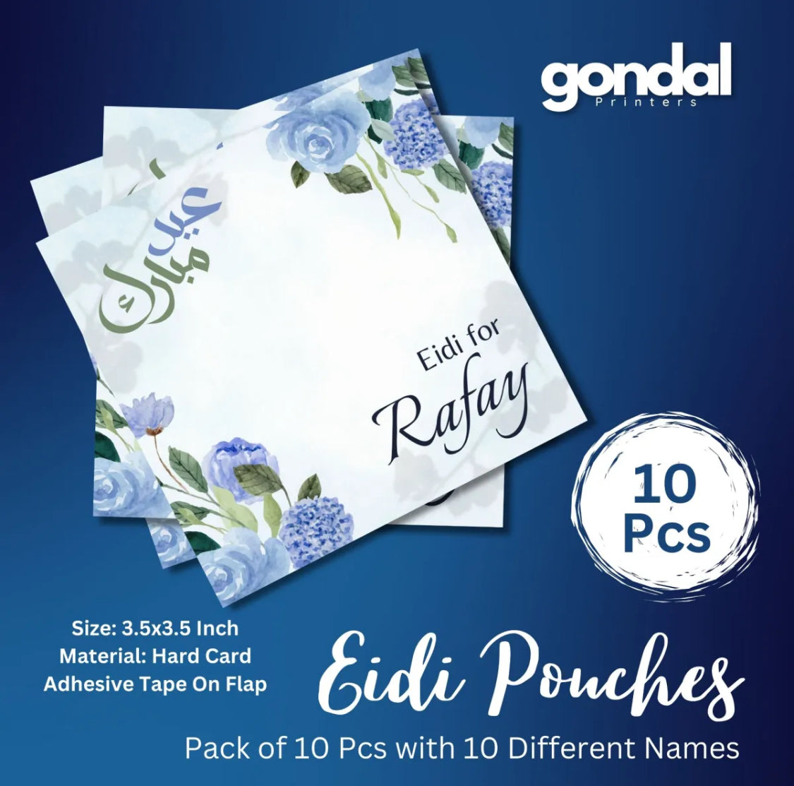 10pcs Customize Names Eidi Pouches/Envelopes for kids Eidi