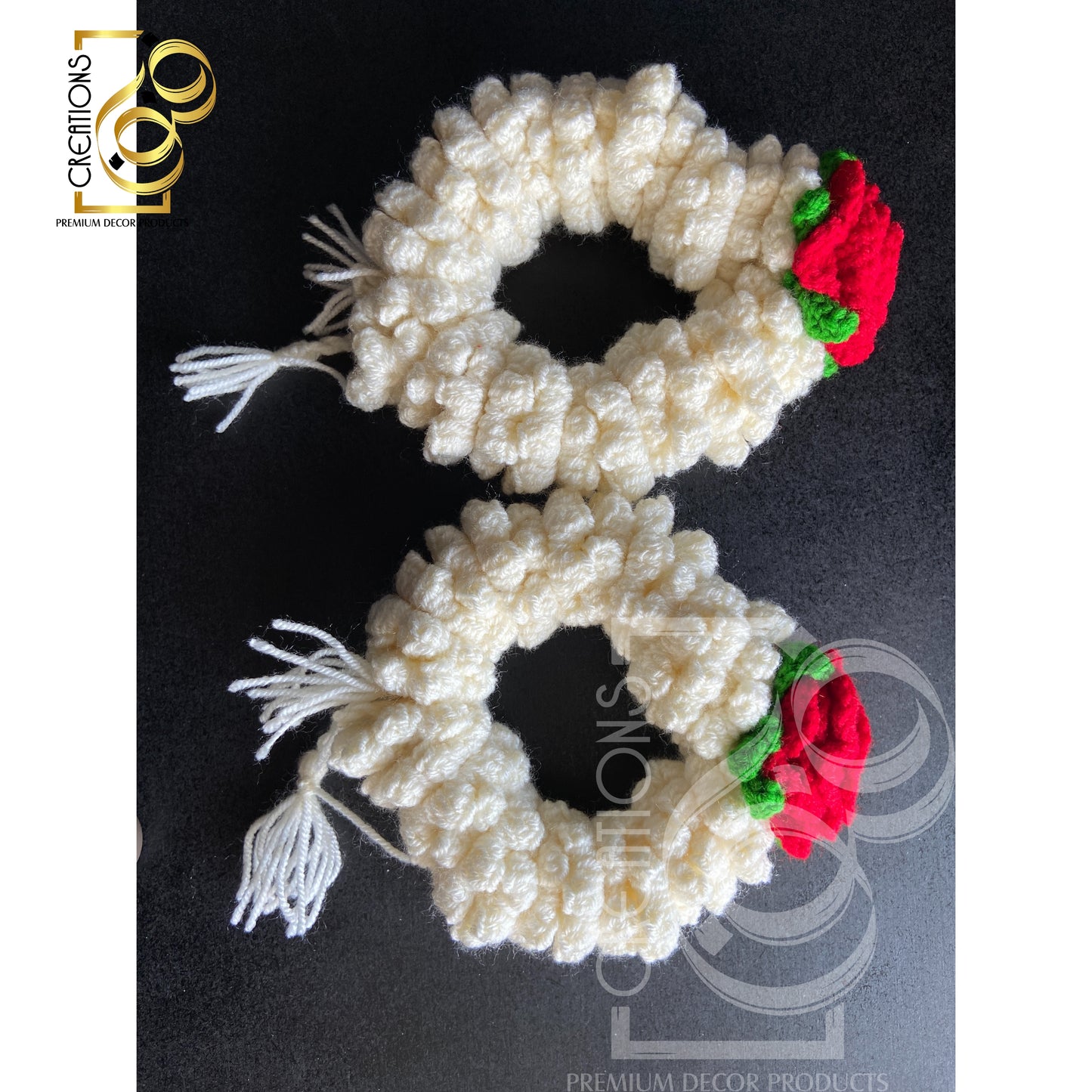 Pair Of Gajray 1 Rose Flower | Crochet Handmade