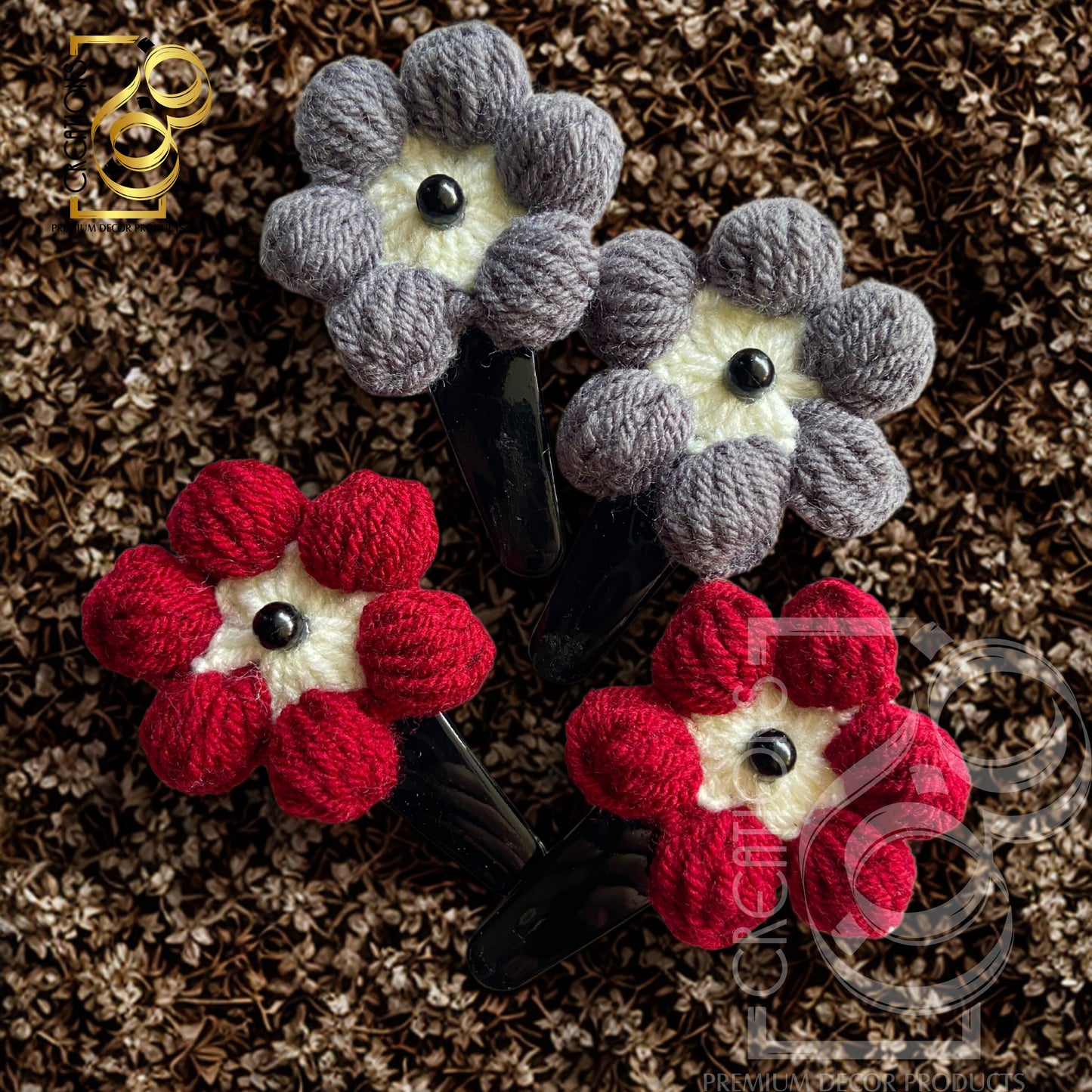 Crochet Handmade Tic Tac Hair Clips