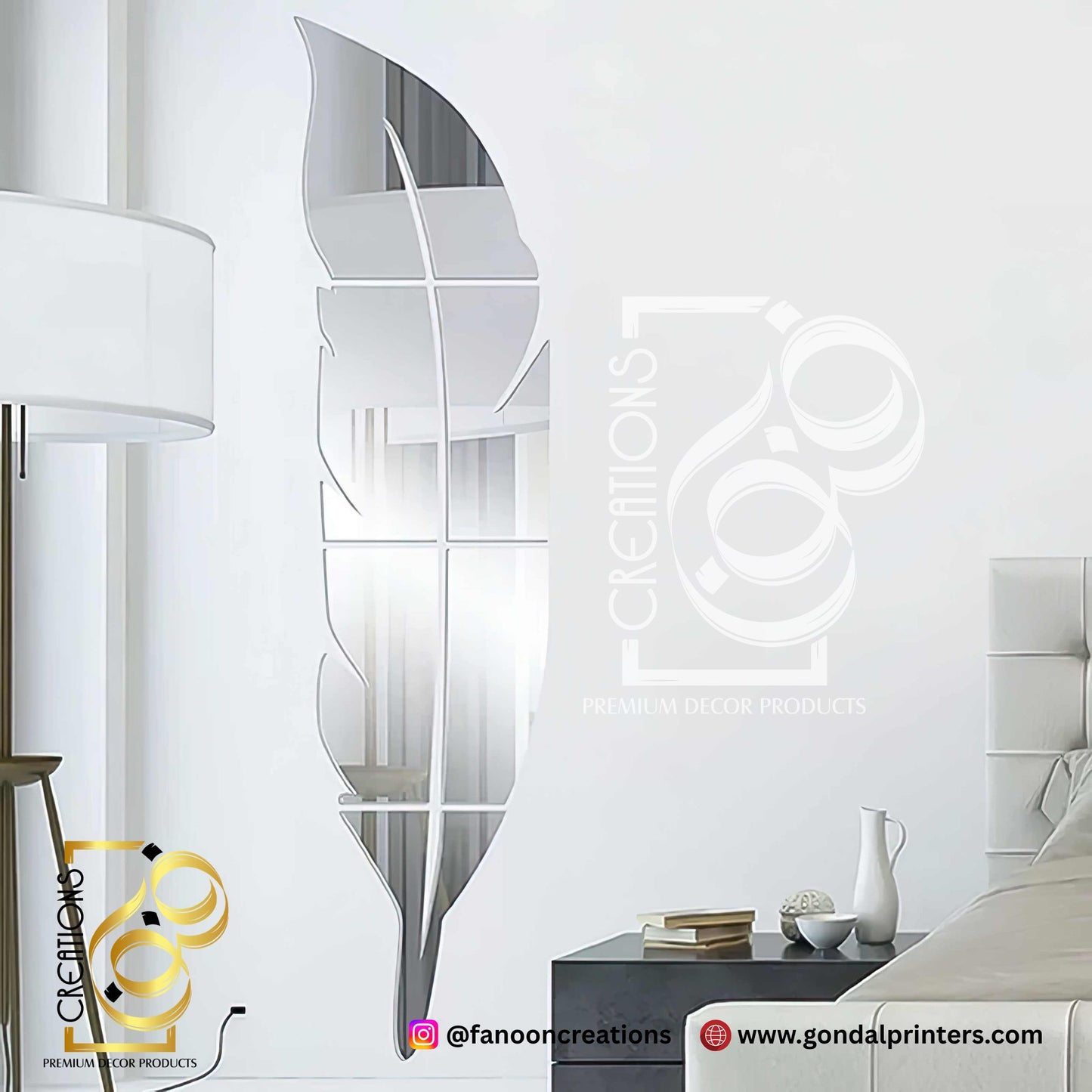 Silver Acrylic Leaf Mirror