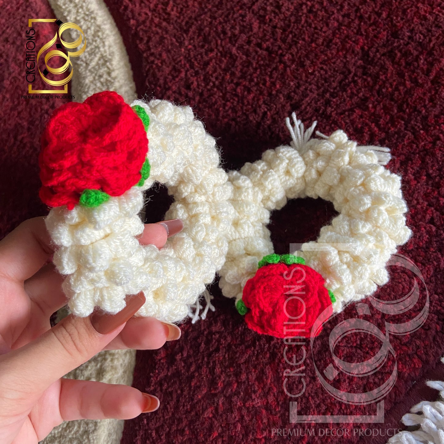 Pair Of Gajray 1 Rose Flower | Crochet Handmade