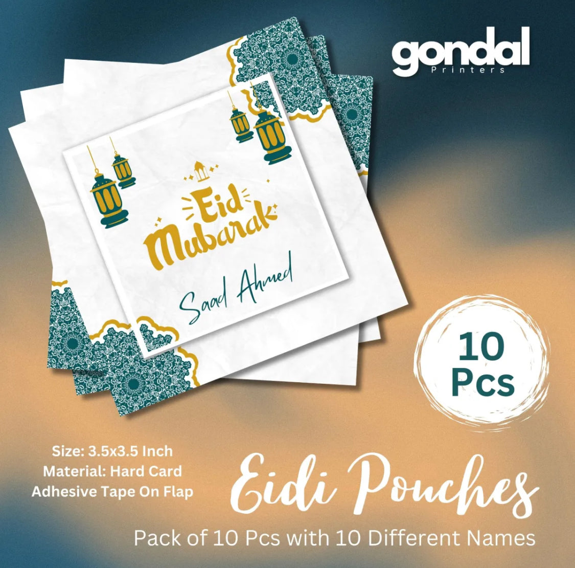 10pcs Customize Names Eidi Pouches/Envelopes for kids Eidi