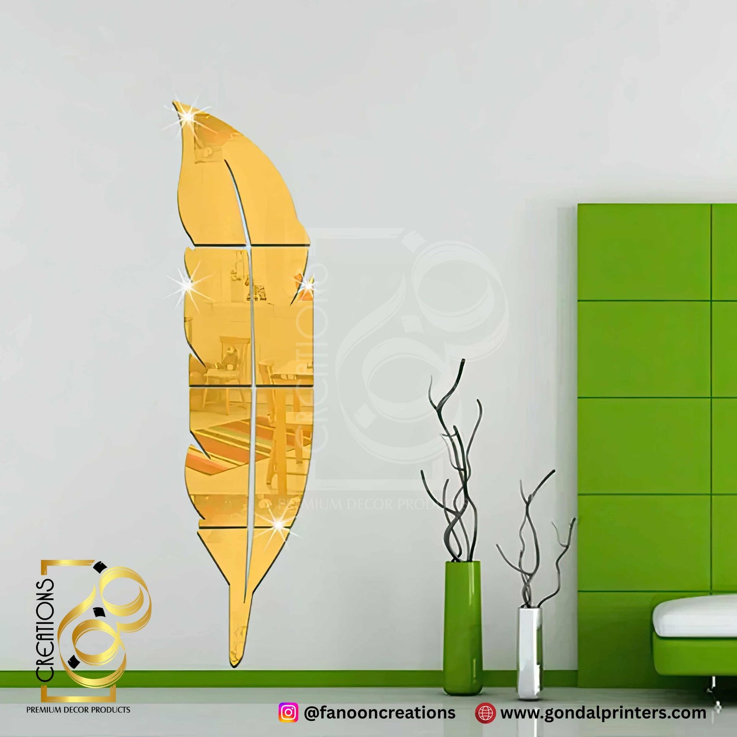Silver Acrylic Leaf Mirror