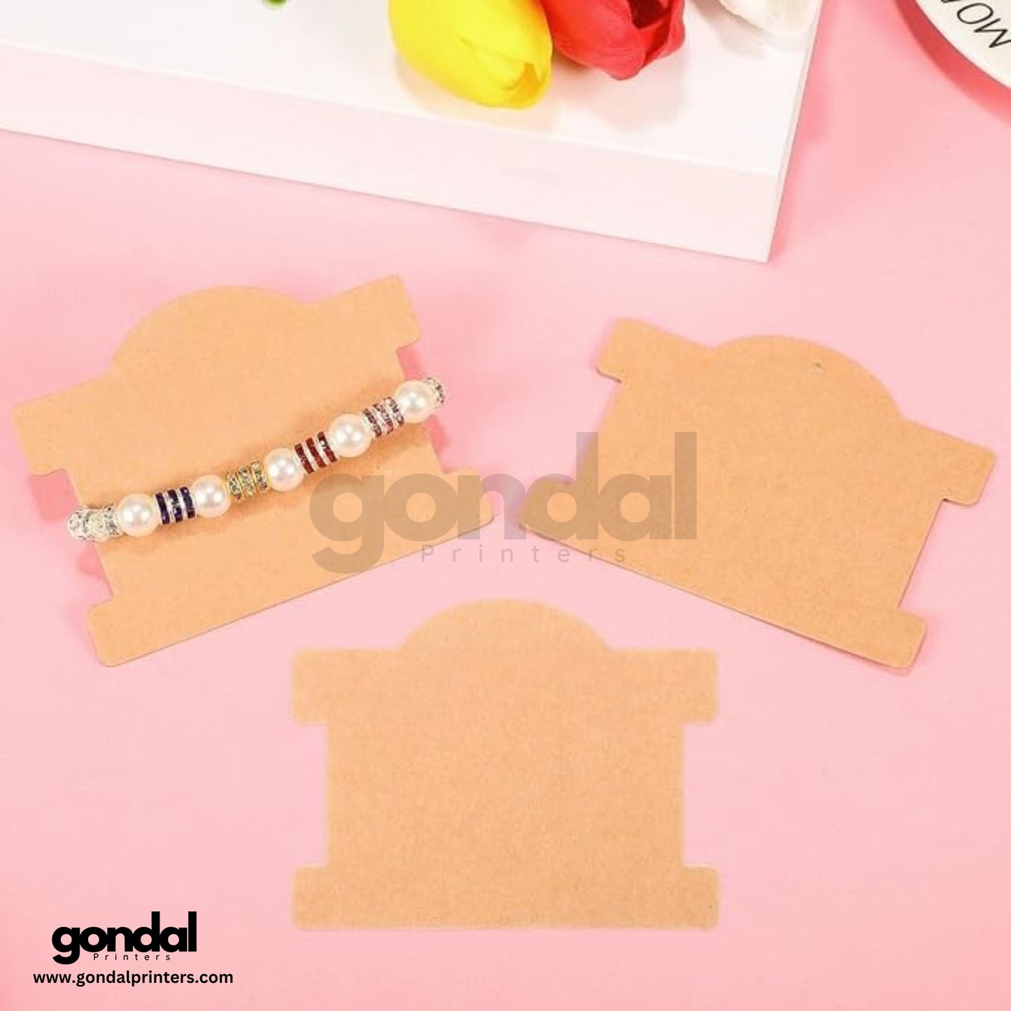 Bracelet Display Cards Holder (3.7x3 in, Brown)