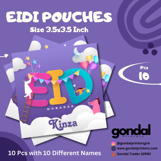 10pcs Customize Names Eidi Pouches/Envelopes for kids Eidi