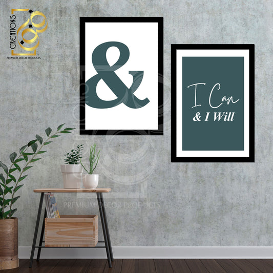 Motivational Frames | & I Can & I Will | Fanoon Creations By Gondal Printers