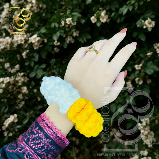Pair Of Gajray White & Yellow Color | Crochet Handmade