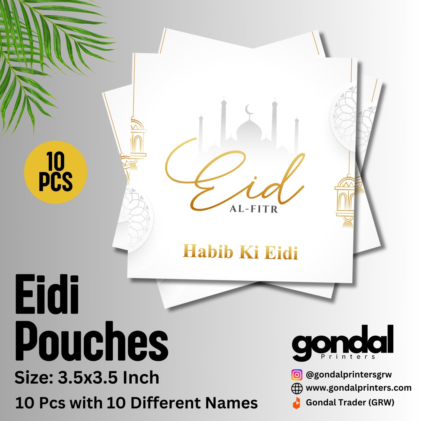 10pcs Customize Names Eidi Pouches/Envelopes for kids Eidi