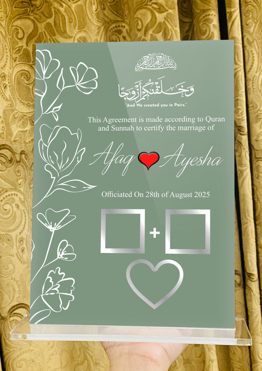 Acrylic Printed Nikkah Thumb Board 002
