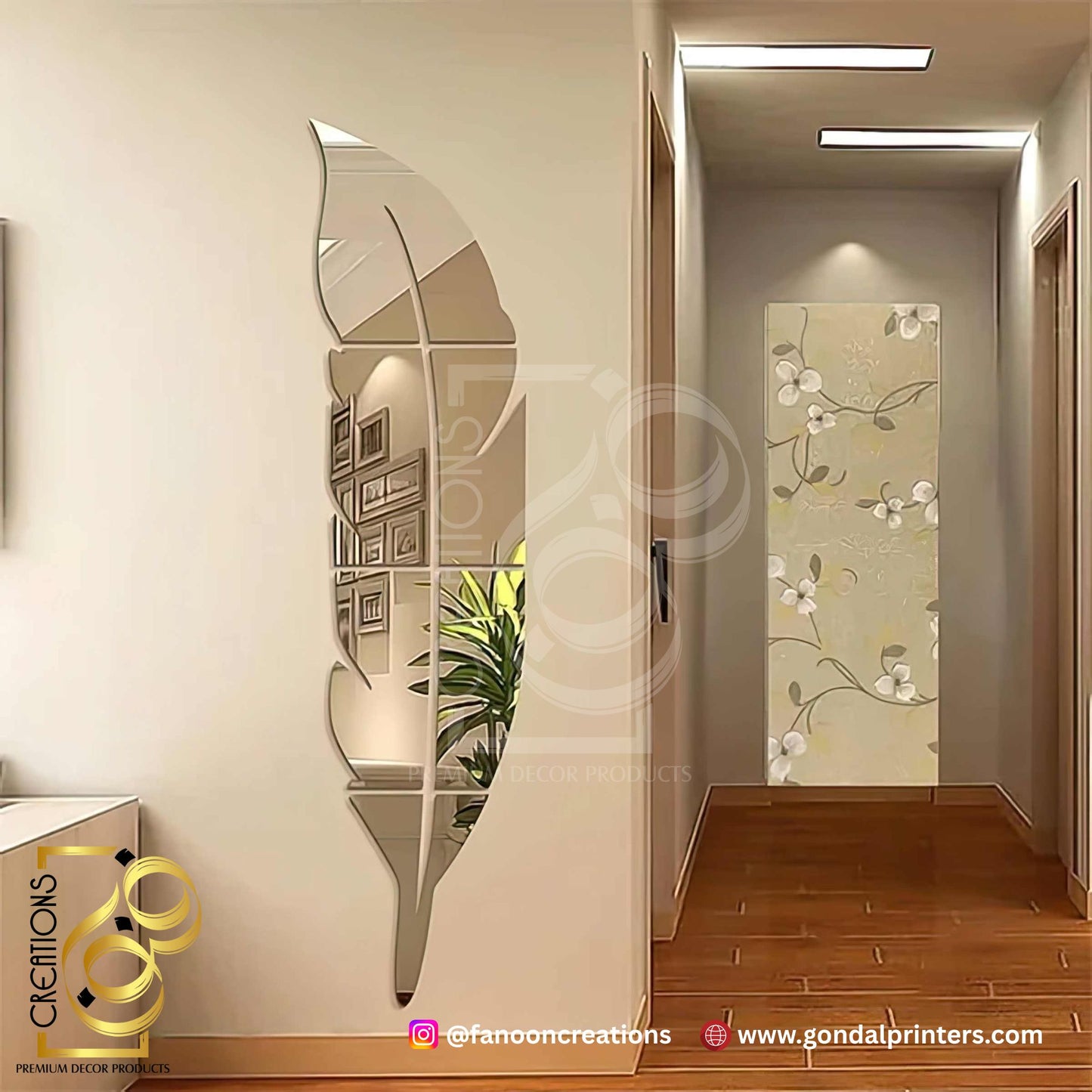Silver Acrylic Leaf Mirror