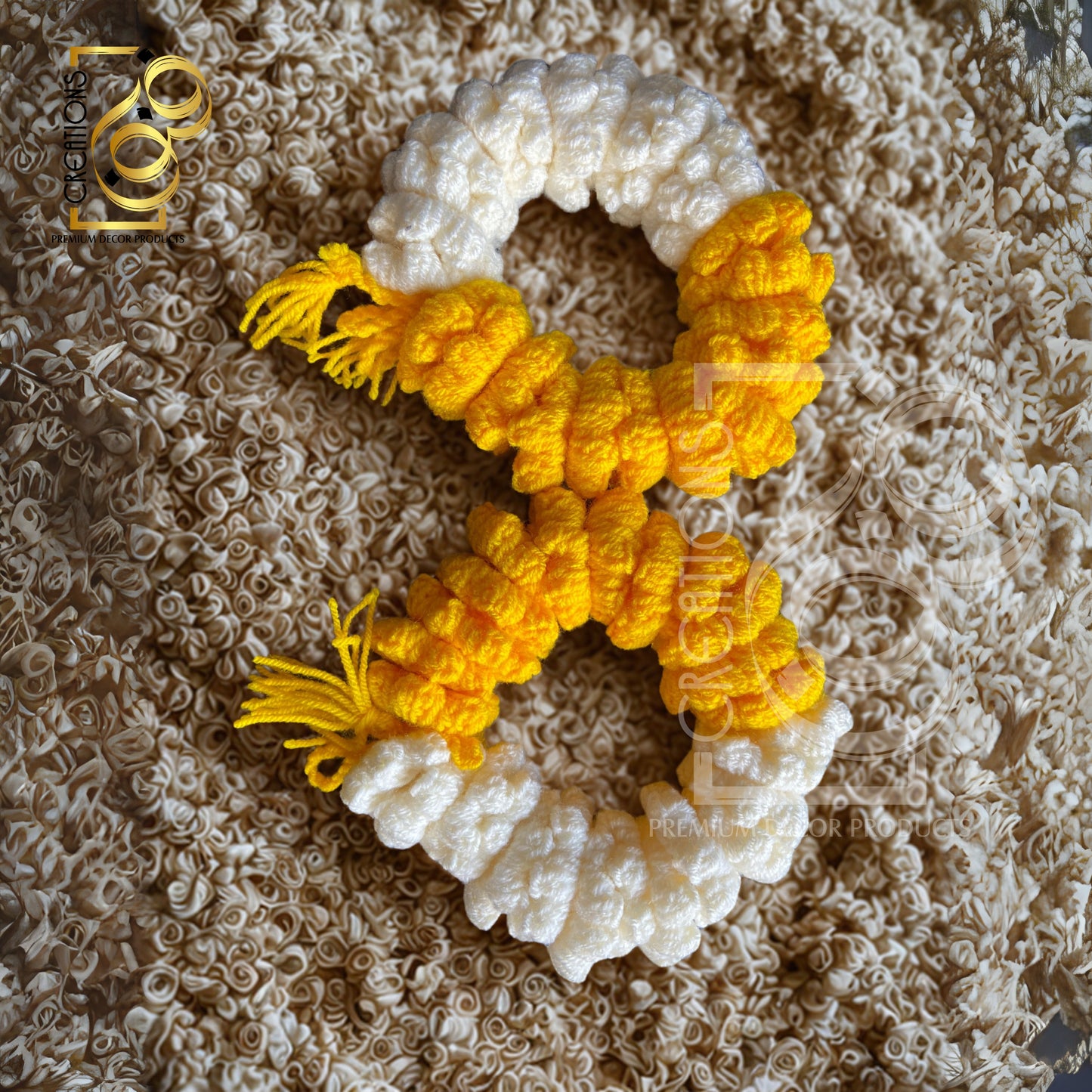 Pair Of Gajray White & Yellow Color | Crochet Handmade