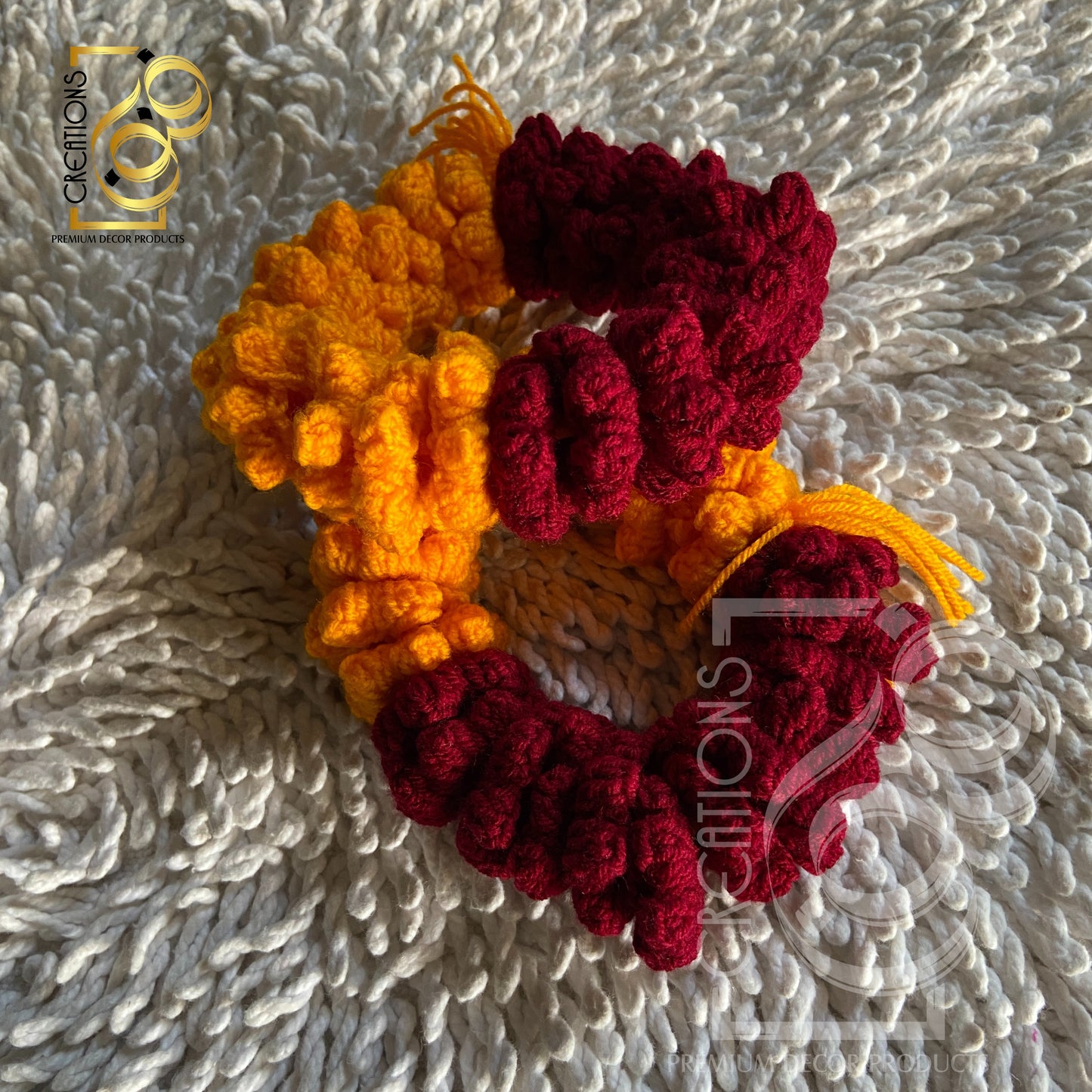 Pair Of Gajray Red & Yellow Color | Crochet Handmade