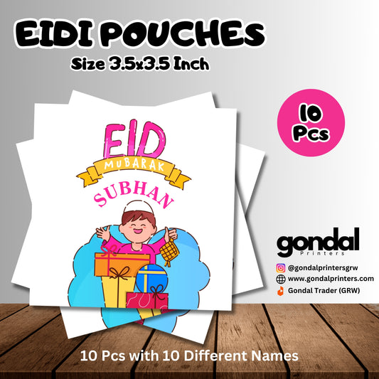 10pcs Customize Names Eidi Pouches/Envelopes for kids Eidi