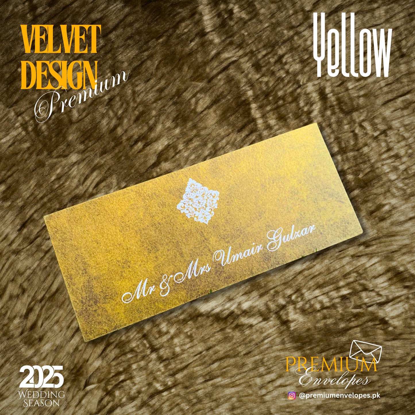 Yellow Velvet Background Cash Envelopes High Quality