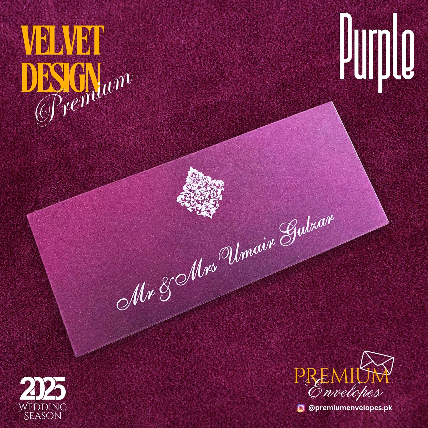 Purple Velvet Background Cash Envelopes High Quality