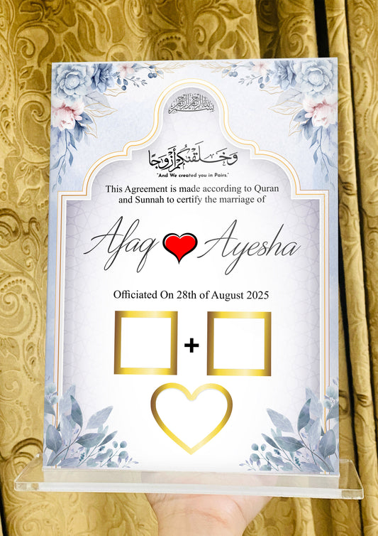 Acrylic Printed Nikkah Thumb Board 004