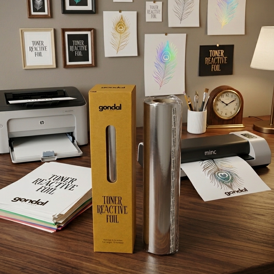 Toner Reactive Foil Roll | Metallic Heat Transfer Foil for Laser Printers & DIY Card Making 8.25 Inches by 15 to 16 Meter