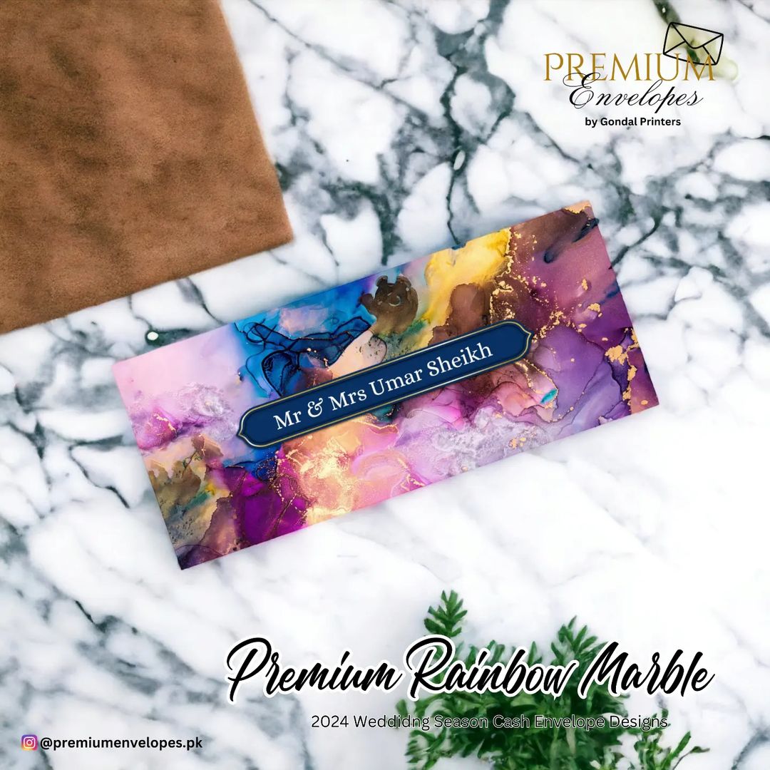 Cash Envelopes Premium Rainbow Marble