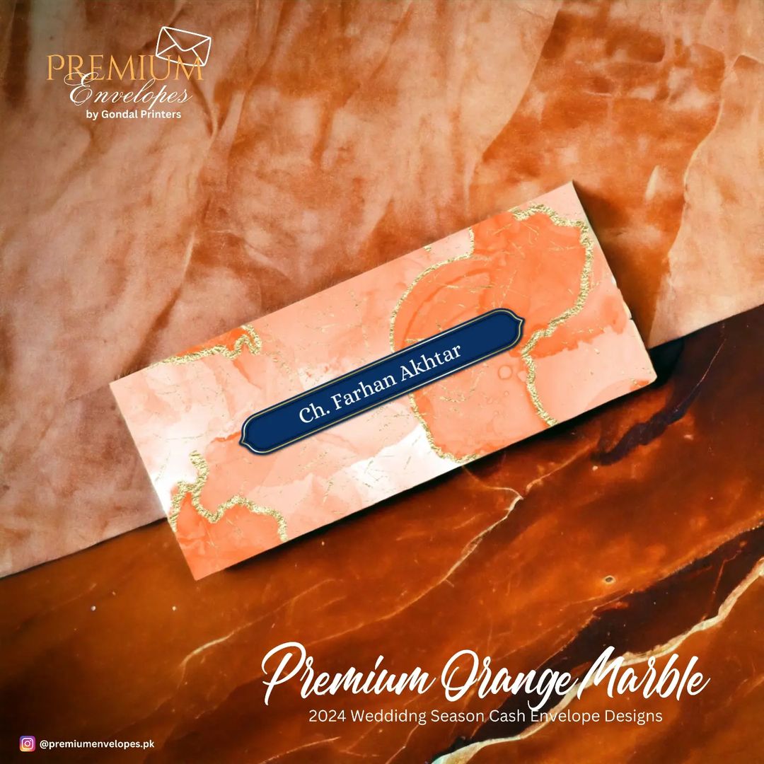 Cash Envelopes Premium Orange Marble