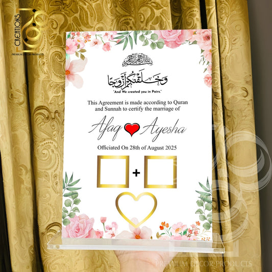 Acrylic Printed Nikkah Thumb Board 001
