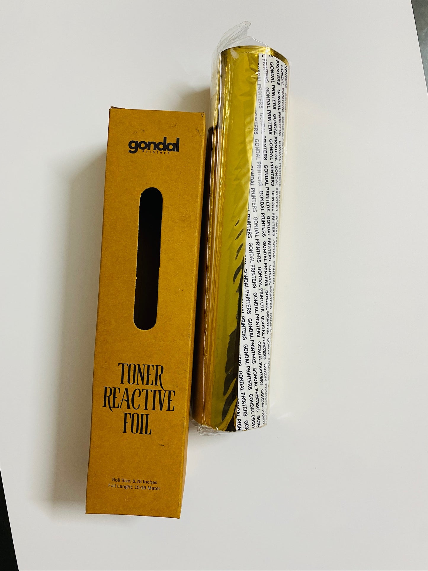 Toner Reactive Foil Roll | Metallic Heat Transfer Foil for Laser Printers & DIY Card Making 8.25 Inches by 15 to 16 Meter