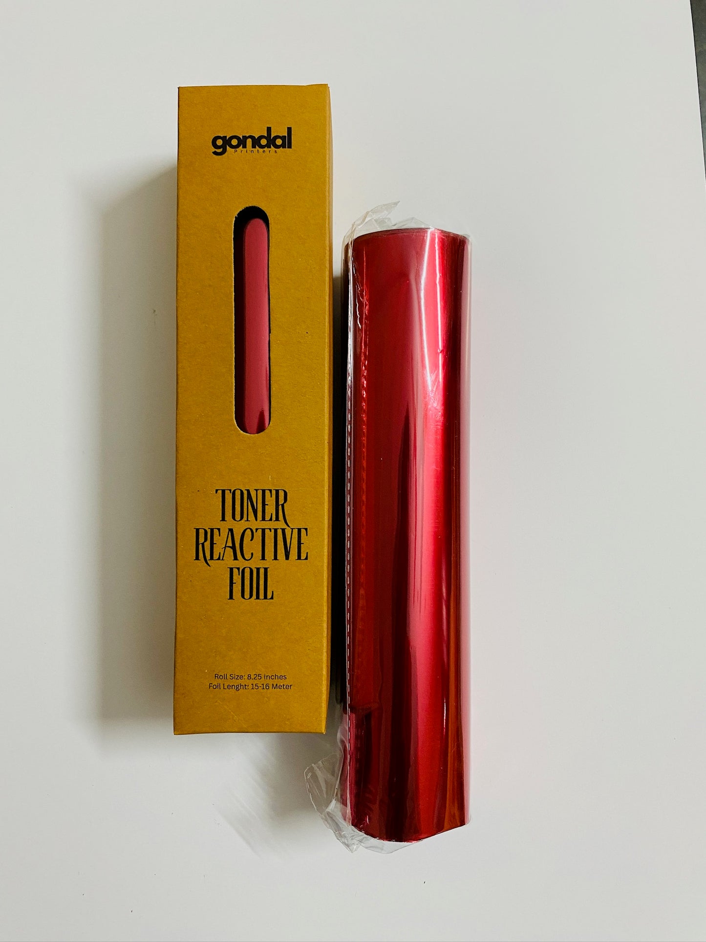 Toner Reactive Foil Roll | Metallic Heat Transfer Foil for Laser Printers & DIY Card Making 8.25 Inches by 15 to 16 Meter