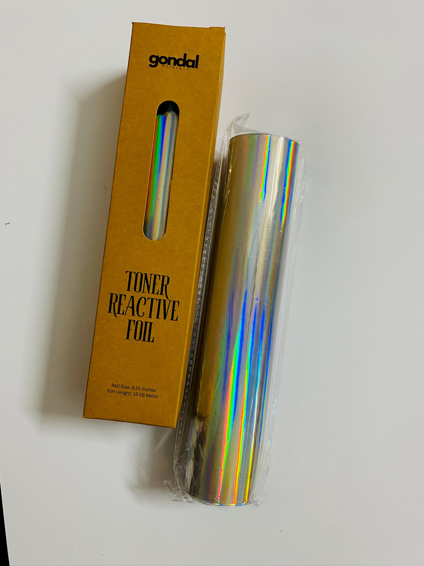 Toner Reactive Foil Roll | Metallic Heat Transfer Foil for Laser Printers & DIY Card Making 8.25 Inches by 15 to 16 Meter
