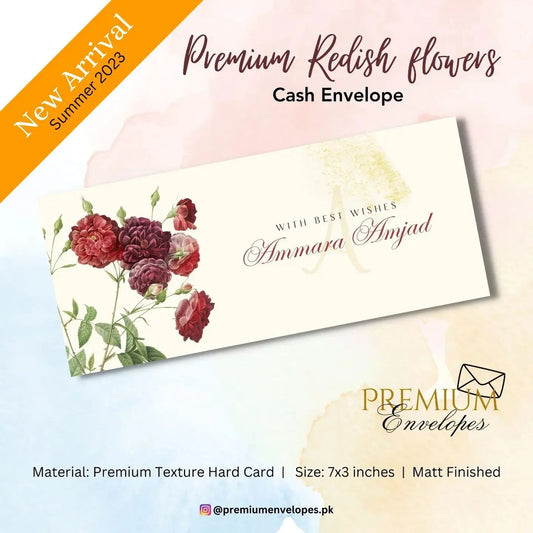 Cash Envelopes Premium Redish Flowers