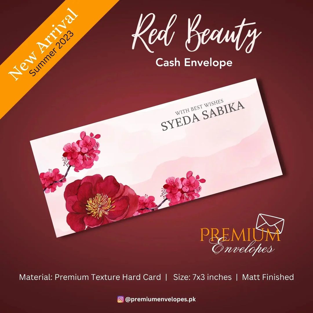 Cash Envelopes Premium Red Beauty