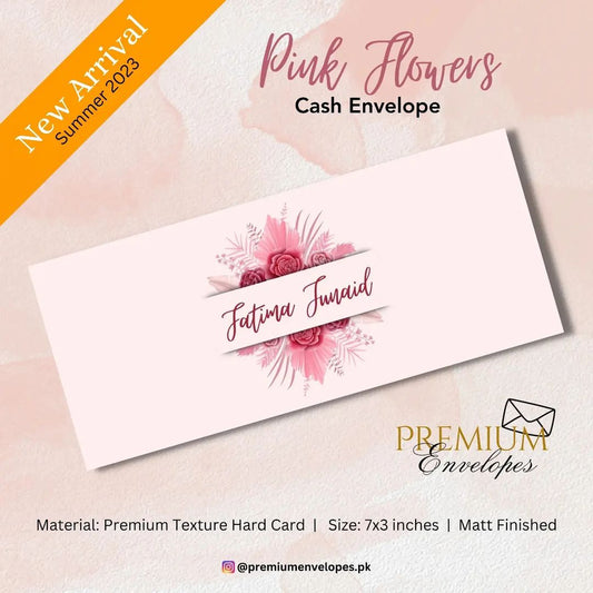 Cash Envelopes Premium Pink Flowers