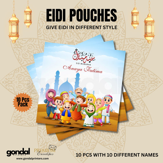 10pcs Customize Names Eidi Pouches/Envelopes for kids Eidi