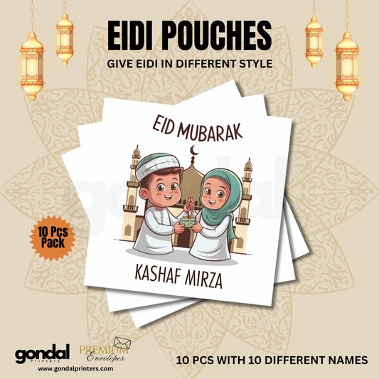 10pcs Customize Names Eidi Pouches/Envelopes for kids Eidi