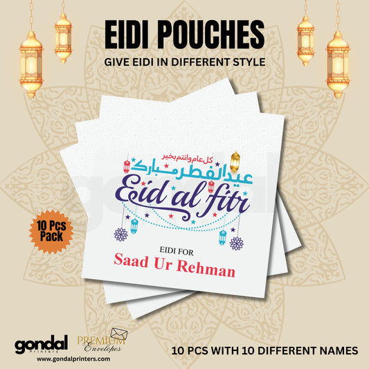 10pcs Customize Names Eidi Pouches/Envelopes for kids Eidi