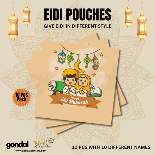 10pcs Customize Names Eidi Pouches/Envelopes for kids Eidi