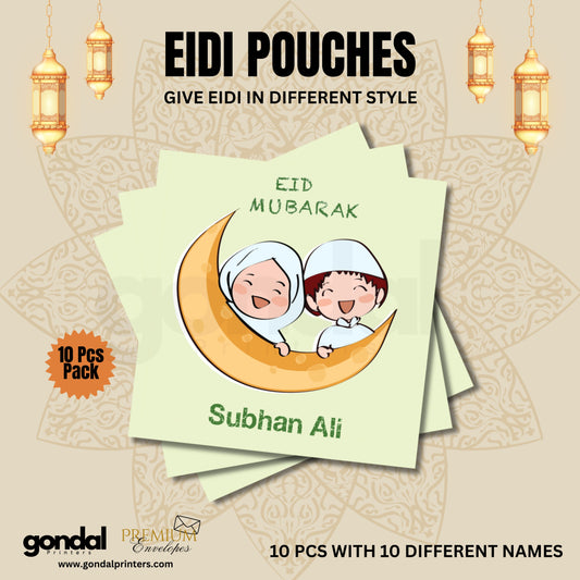 10pcs Customize Names Eidi Pouches/Envelopes for kids Eidi